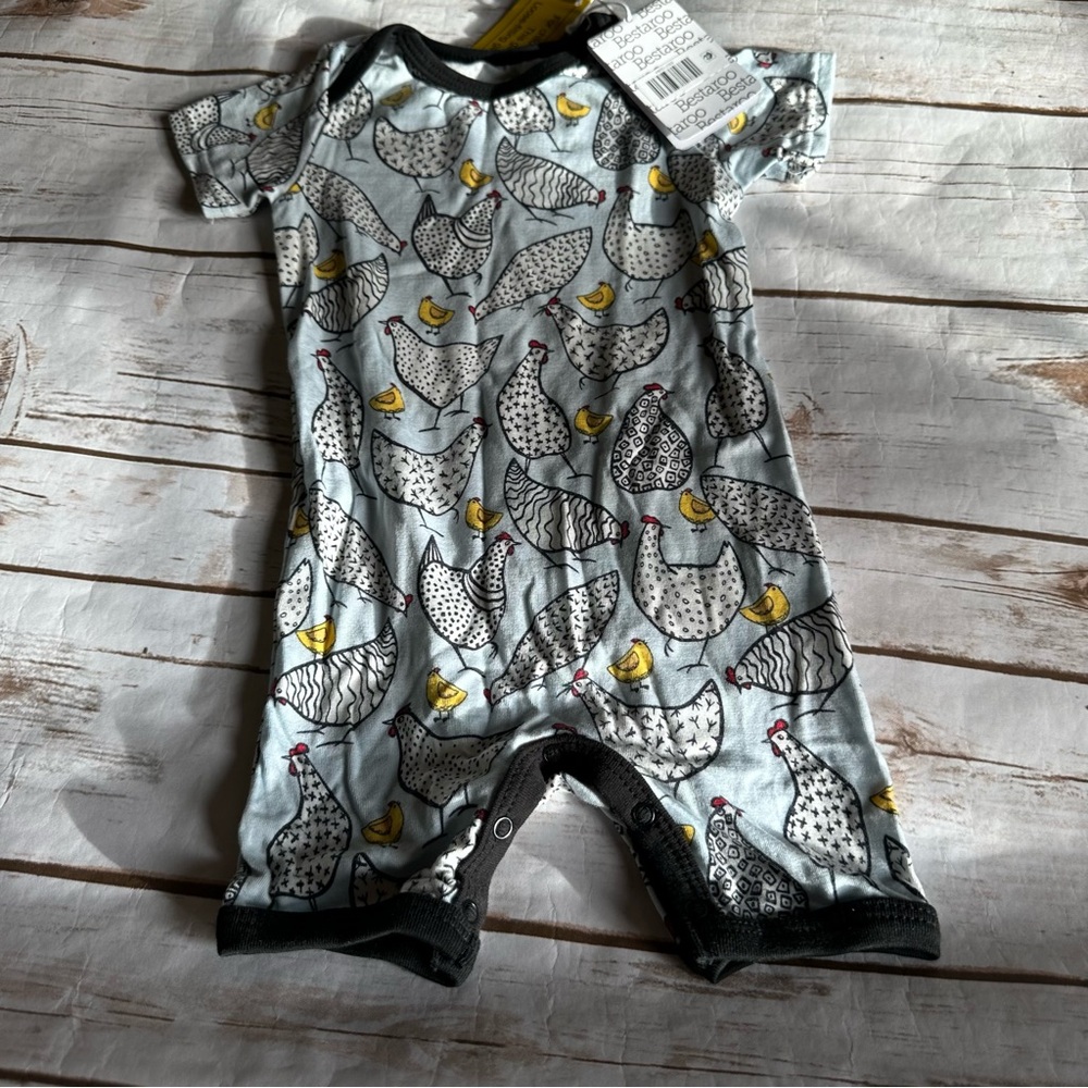 Bestaroo chicken romper nwt 6/12 0/3 12/18